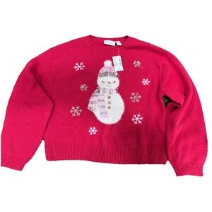 The Children's Place Pink Snowman Sweater